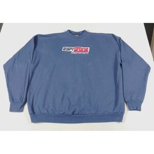 Vintage ESPN Zone Sweatshirt Mens 2XL Blue Crewneck Fleece Sports Football‎